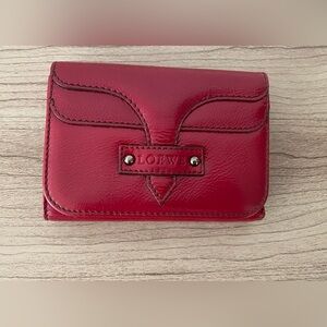 Loewe Shiny Puffy Red Leather Wallet